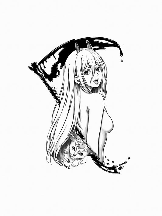 Tatouage Power Neko - Weeb Ink